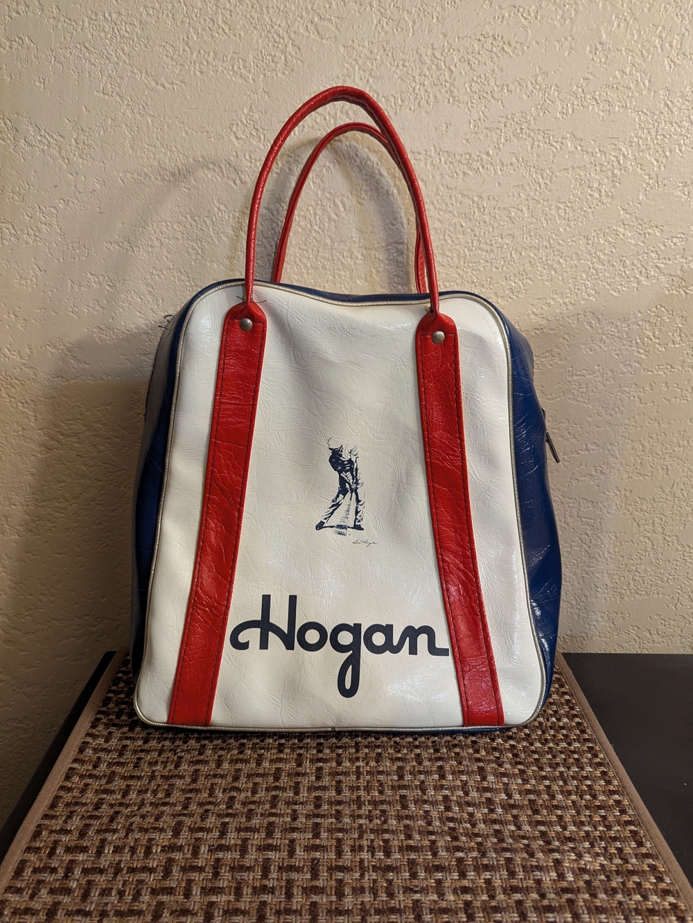 Vintage Ben Hogan Golf Carrying Bag Red White Blue For Shoes Tees Balls Cards